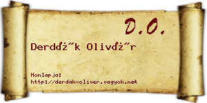 Derdák Olivér névjegykártya